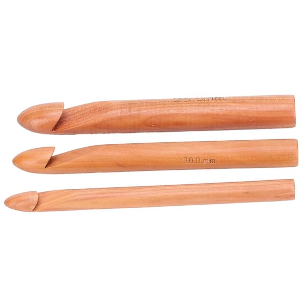 Bambu Virknål Handgjorda Stickor Garnhantverk 20cm/7.9in Stora Virknålar Karboniserade