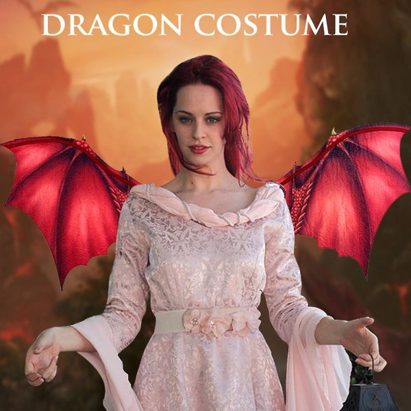 Halloween Dragon Wing Cosplay Carnival Wings för vuxna Röd gul eller lila djurvingar Halloween kostym