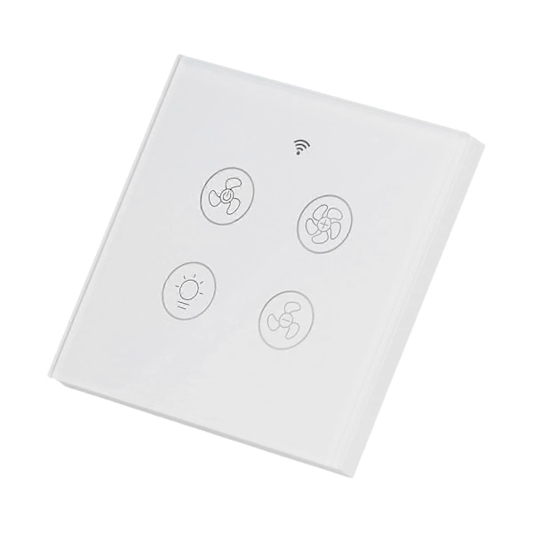 Intelligent Wifi Fläkt Ljusbrytare Stöd RF Fjärrkontroll Röststyrning 100 Vit