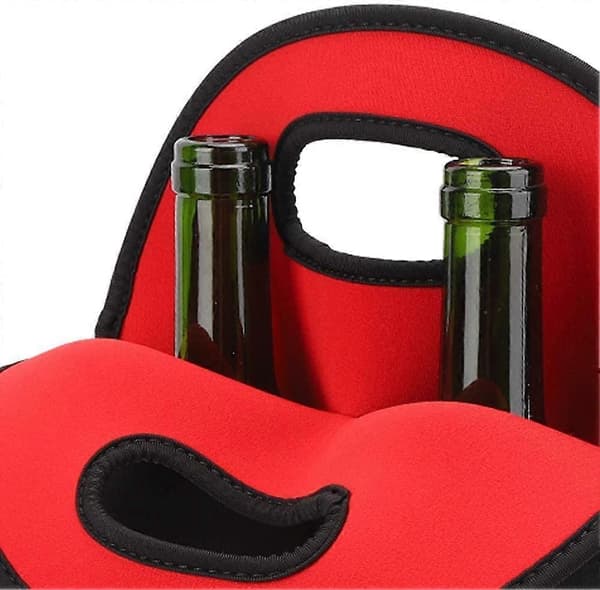 Isolerad flaskväska, kylväska för 2 flaskor, bärbar hållare för vin- och champagneflaskor