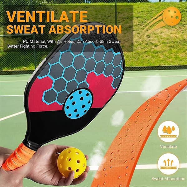 1 par pickleball ketsjere, håndlim, svedabsorberende stropper, skridsikre stropper, grebsstropper - Orange