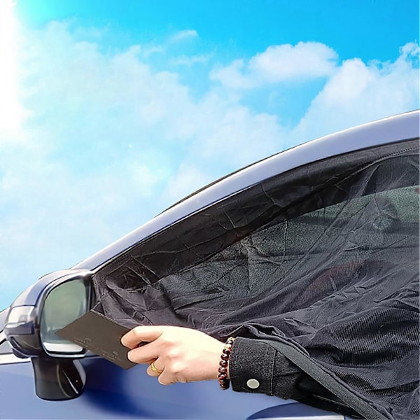 Bilfönster Andningsbart Nät Solskydd Svart Lätt Flexibelt Portabelt UV-skydd Gardiner för Bil Liten Bakre