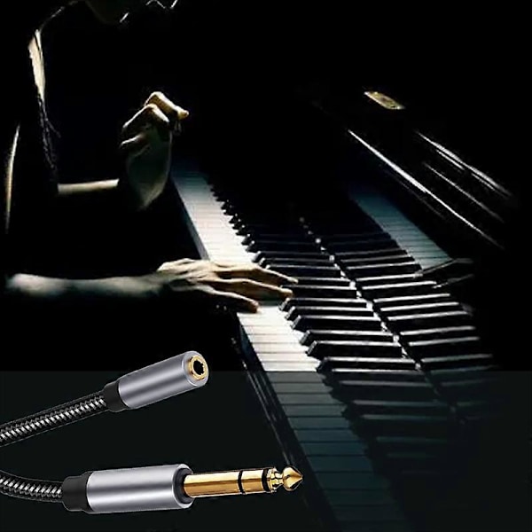 Ljudkabel Guldpläterad Professionell HiFi-ljud Hög Hastighet Brett Kompatibel Stabil Utgång Flätad 6,5 mm Hane till 3,5 mm Hona Inspelningsadapter Kabel A