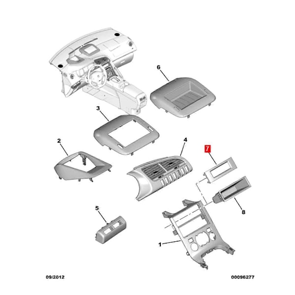 Instrumentpanel 96787622ZD för 3008 2012-2019