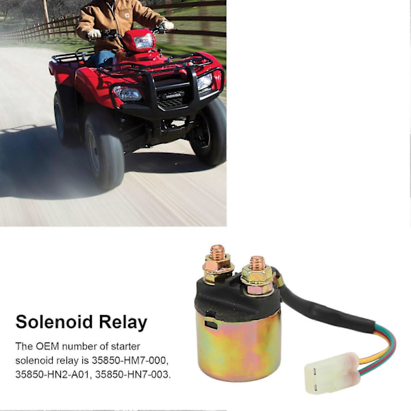 Starter Solenoid Relæ 35850?HM7?000 Erstatning for TRX350 Fourtrax Rancher 2000?2006