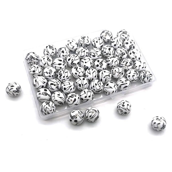 50 stk Silikonperler 15mm Bulk for Nøkkelring Bulk for Penn Halskjede Armbånd Lanyard Laging C