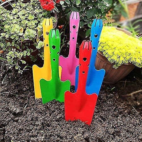 Mini Färgglad Metall Handskyffel, Spackelset Trädgårdsredskap För Blomjord Plantering Grävning Omplantering - Perfekt Trädgårdspresent För Barn (5-pack)