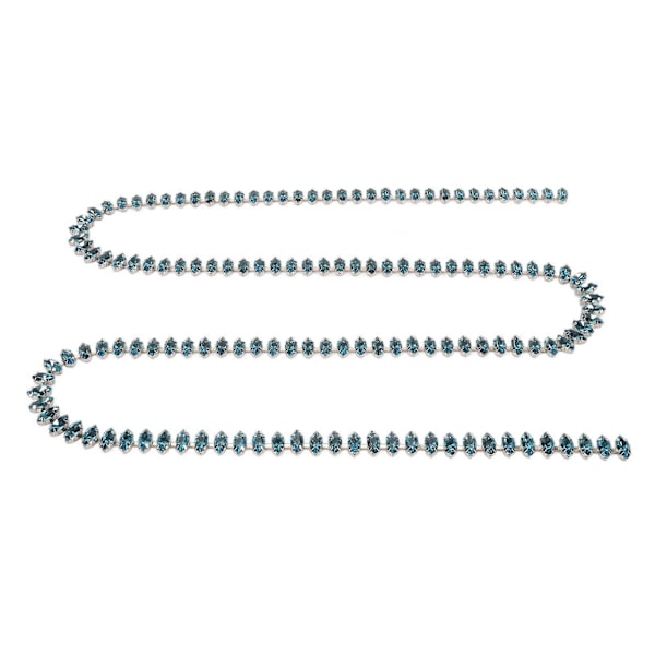 Rhinestone Klokæde 1 Yard Lang Glitrende Elegant Multi Anvendelig Rhinestone Strimmel til Smykker Tøj DIY Blå