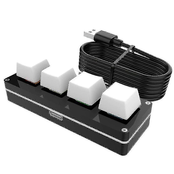 Rgb 4 Taster Egendefinert Tastatur Makro Knapp Gaming Programmerbart Mekanisk Hot Swap Tastatur For Photoshop Tegning-hvit