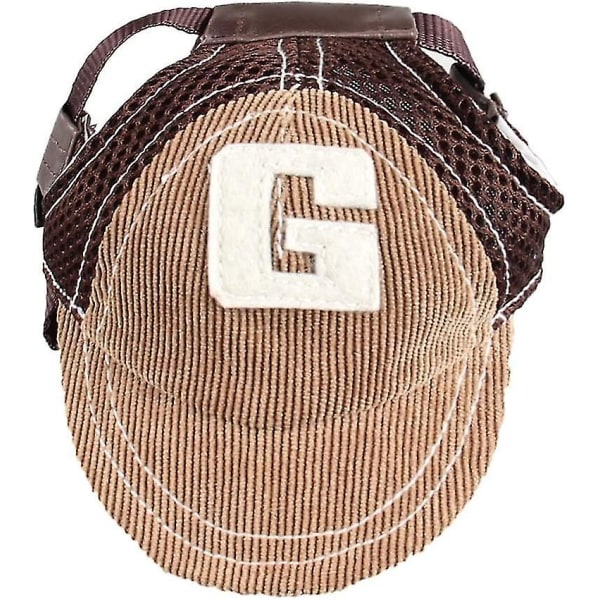 Hundhatt Hund Solhatt Hund Baseballkeps Sportkeps Hatt Utomhushatt Solskydd Hundhatt Med Öronhål Justerbar Andningsbar Brown L