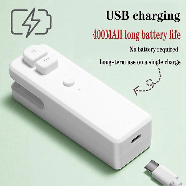 Mini Håndholdt Vakuumforsegler USB Oppladbar Bærbar Matposeforsegler, 2 i 1 Varmeforsegler og Kutter for Poser