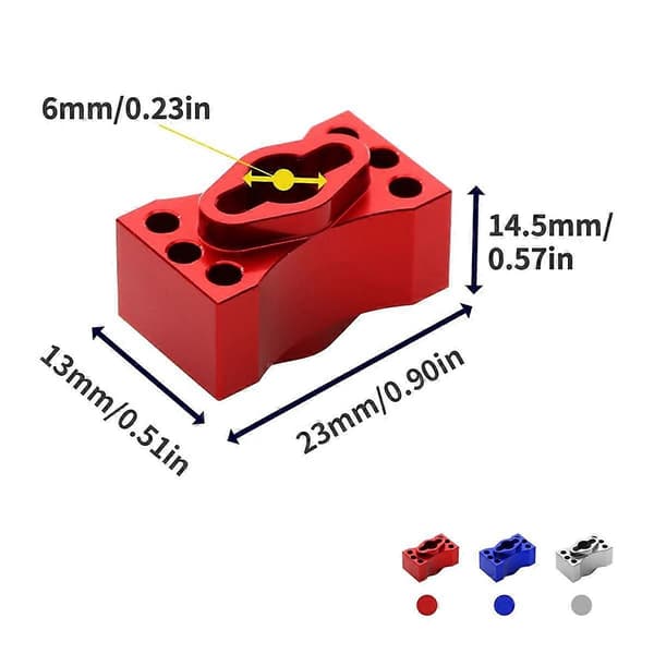 Metalldifferensialsperre Differensialsperre Spole for 1/8 RC Drag Car Oppgraderingsdeler Rød