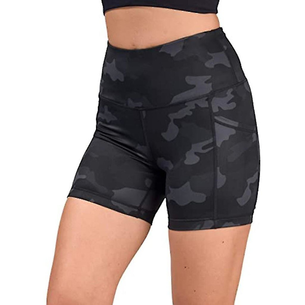 Tflycq Träningsshorts för Kvinnor Scrunch Booty Gym Yogabyxor Kamouflage Fickor Leggings