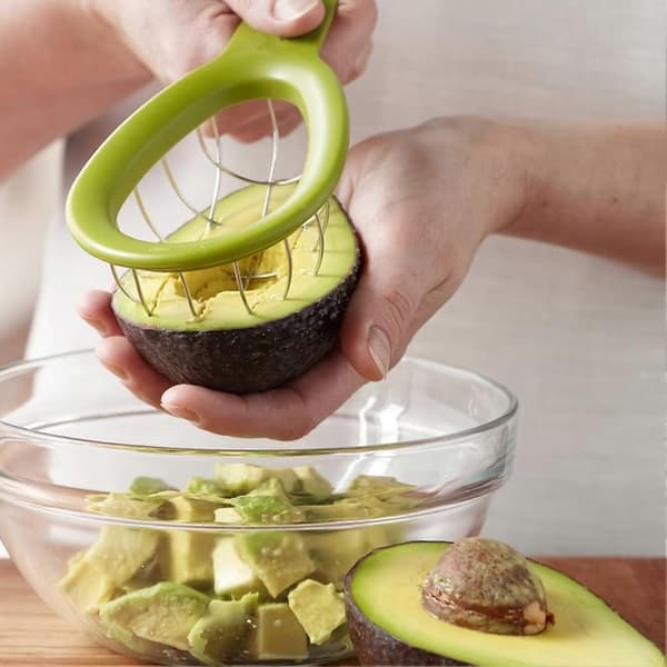 Avokadokutter Multifunksjonell Rustfri Stål Smørskreller Tråd Mango Skjærer for Matlaging