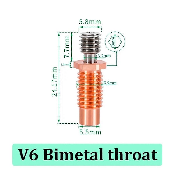 24V 60W V6 Hotend til Voron 0.1/0.2/2.4 3D Printer Bimetal Hals Keramisk Varmelegeme Printhoved til Prusa/I3