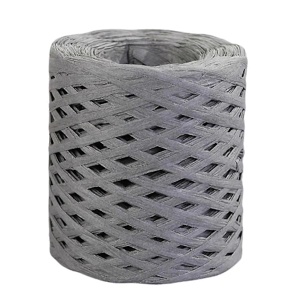 1 Rulla Paperinarua Kierrätettävä DIY Kirkas Pintakuvio Käsinneulottu Paketointi Raphia Olki Juhliin Grey