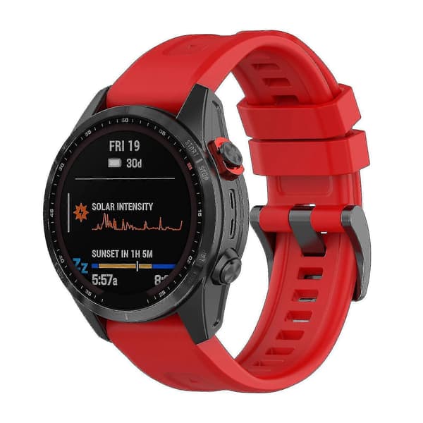 Silikonarmband 26mm för Garmin Fenix 7x/6x/5x Klocka Rem Loop Armband Red