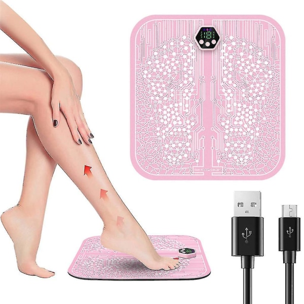 Tflycq Portabel Ems Fotmassageplatta Elektrisk Smart Puls Akupunktur USB-Laddning Pink OPP bag