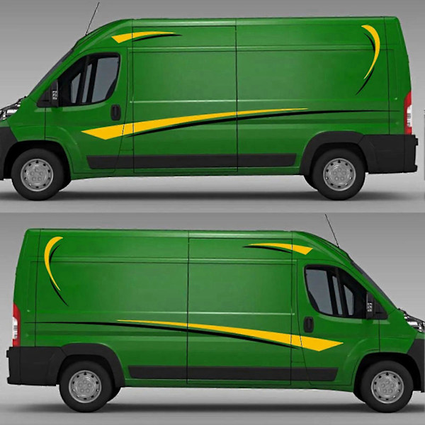 Matkailuauton yleiskäyttöinen koritarra DIY raidat kuvatarra koristelu asuntovaunuun Yellow
