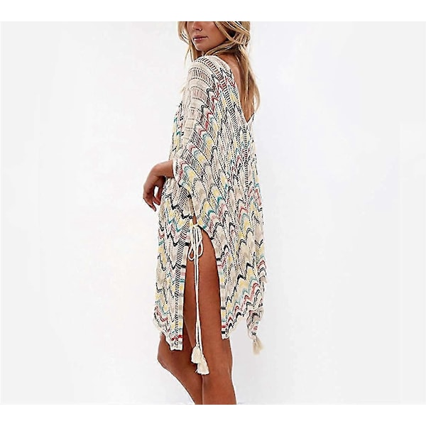 Sommerbadedrakt Bikini Strand Badetøy Heklet Cover Up for Kvinner Multicolor 5
