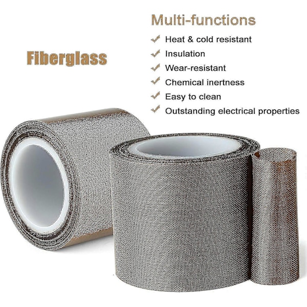 Teflonvävtejp, 9 meter PTFE-tejp för vakuumförpackningsmaskin, handhållna impulssvetsar, isolering PTFE-belagd glasfibertejp med lim 50mm