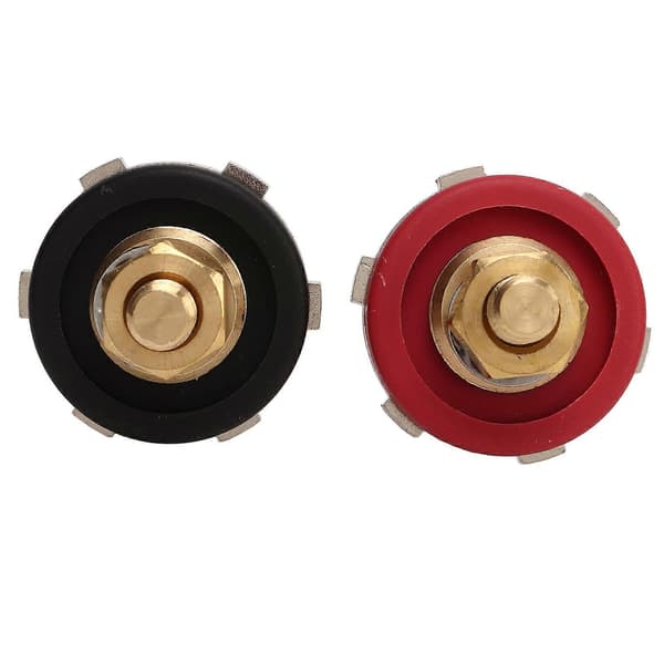 2 STK 3/8in Gennem Panel Batteriterminal 250A Sort Rød Universal Batteristik til RV Båd