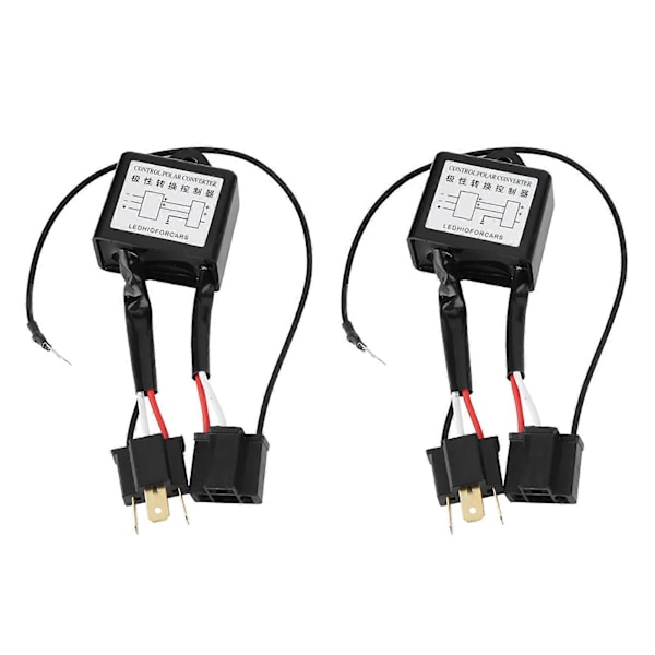2 st LED Negativ Konverter Polar Negativ Strömbrytare Kabeladapter Omvänd Polaritet för H4