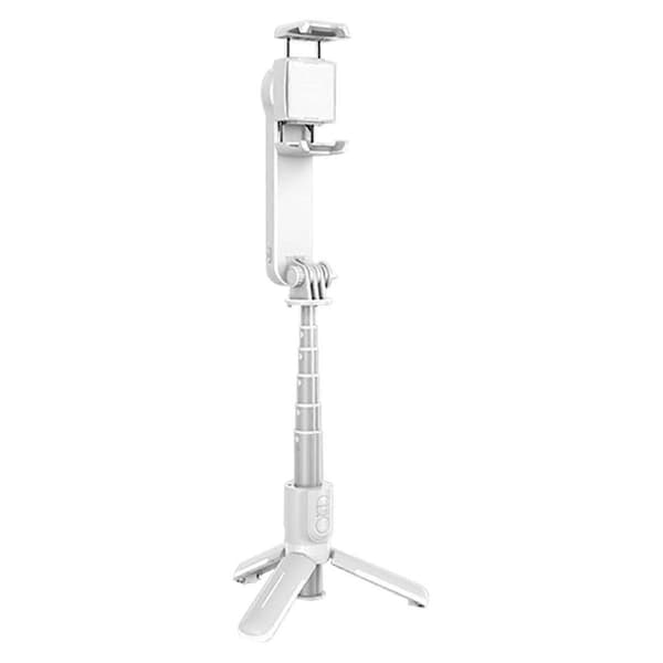 72cm Anti-Shake Mobiltelefon Gimbal Stabilisator Bluetooth Selfie Stick Aluminium Legering Håndholdt Stabilisator Hvit