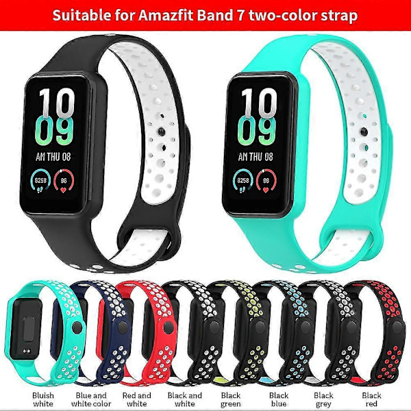 Kellon ranneke Amazfit Band 7 -älykelloon, silikoninen säädettävä ranneke, vaihto-urheiluranneke Amazfit Band 7 -kelloon A2384