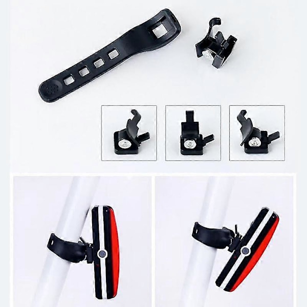 Sykkel Baklys 300 Lumen USB Oppladbart Vanntett MTB Sykkel Baklykt Red
