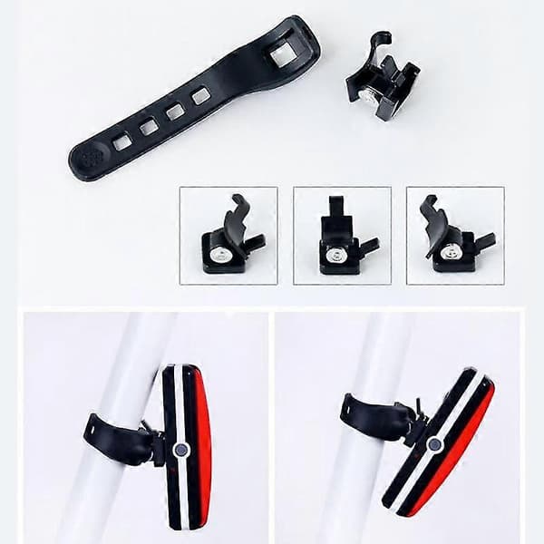 Sykkel Baklys 300 Lumen USB Oppladbart Vanntett MTB Sykkel Baklykt White