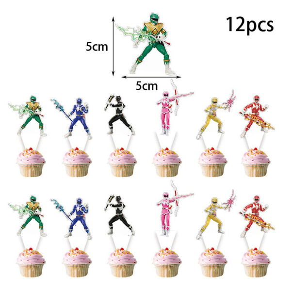 Power Rangers temafest dekoration ballonger Banner Cake Topper Set