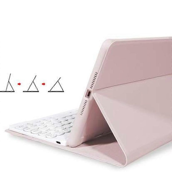 Til Mini 6 Mini6 8.5 Tommer Sødt Rundt Bluetooth 7 Farver Baggrundsbelyst Tastatur Aftageligt Beskyttelsesetui (Pink)