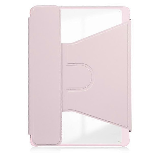 Til Samsung Galaxy Tab A9+ 360 Graders Rotation Gennemsigtigt Smart Læder Etui med Tastatur Pink