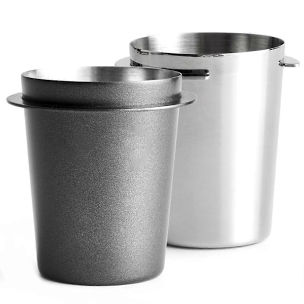Kaffedoseringskopp i rostfritt stål, bönmalningsmaskin för 51 mm espressomaskin, doseringskopp-E