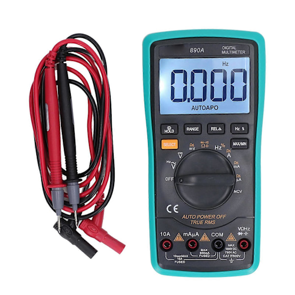 Multimeter Digital Display Elektrisk Voltmeter Testare Amperemeter Verktyg för Mätning