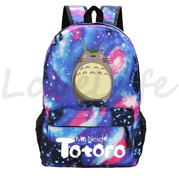 Min granne Totoro Ryggsäckar Anime Ryggsäck Mochila Pojkar Flickor Tecknade Skolväskor Studenter Bokväska Tonåring Laptop Resväska style 19