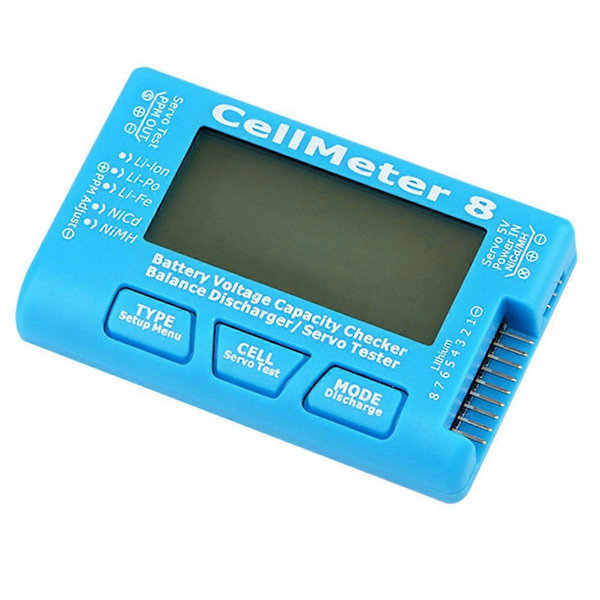CellMeter 8 AOK 8S Elektrisk Display Servotest Smal Frekvens Servotestare Batteriurladdare Aeromodelleringstestare