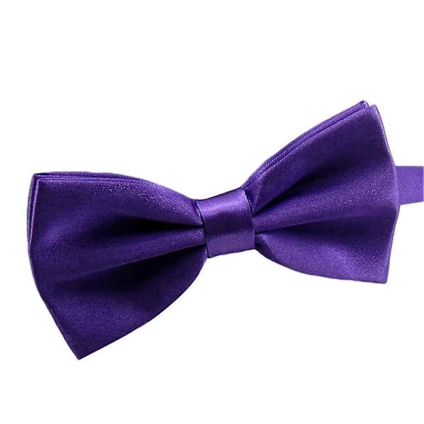 Farfi Butterfly Sløjfe Ensfarvet Let at Bære Polyester Justerbar Butterfly Sløjfe Forbundet til Formelle Lejligheder Purple