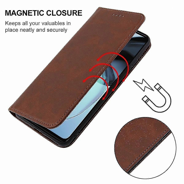 Til Motorola Moto G72 Magnetisk Lukning Læder Telefon Cover