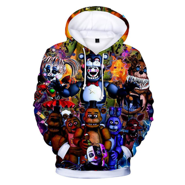 Five Nights At Freddy's 3d Digital Print Hoodies Halloween Barn Unisex Fnaf Hood Pullover Sweatshirt Jumper Toppar style 3 5-6 Years