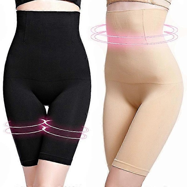 Hög midja Trainer Shapewear Kvinnor Magekontroll Trosor Rumplyft Modellering Rem Shorts Smala Lår Body Shaper Underkläder Grå M-L