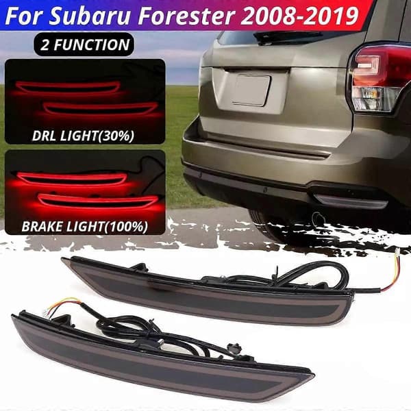 1 Par LED Refleks Bakfanger Baklys for 2008-2019 Kjøre Bremsesignal Tåkelys Svart Linse