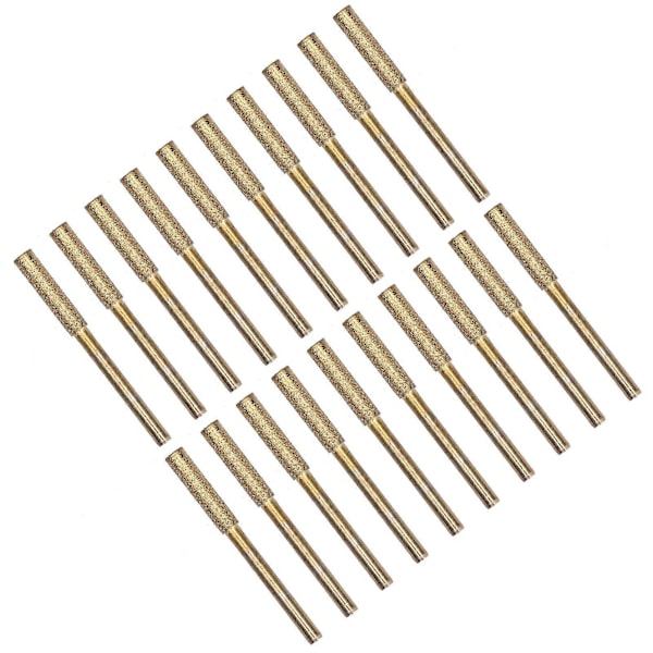 20 stk. Motorsag Slip Burr Slipehode Roterende Fil Slipeverktøy Sett Kit Gull 4mm