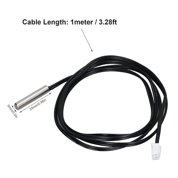 10 stk. Termistor Sensor NTC Temp Temperatur Probe 5x25mm Cylindrisk Hoved til Måling 100K B3950