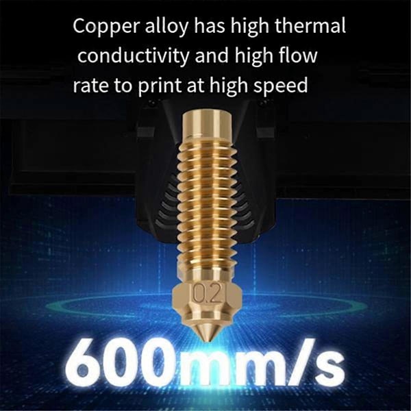 10 kpl messinkisuuttimia Neptune 4Plus/4Max -tulostimille, 0,6 mm korkean lämpötilan suutin 1,75 mm PLA/ABS/PETG/TPU/PC/PP/Nylon-filamentille