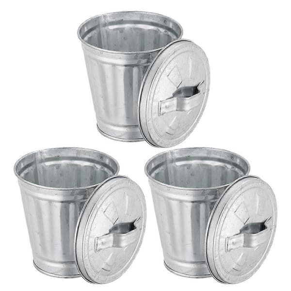 3 st Söta Minisoptunnor Blomkrukor i Metall med Lock