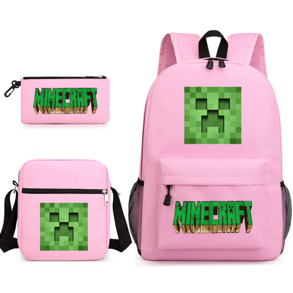 MINECRAFT Ryggsäck Skolväska för Barn Pojkar Flickor Spel Tryckt Student Bokväska Skolmaterial Dark Grey