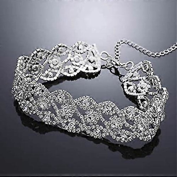Rhinestone Choker Halskjede Smykker Justerbare Krage Halskjeder Sølv Chokers For Kvinner Og Jenter