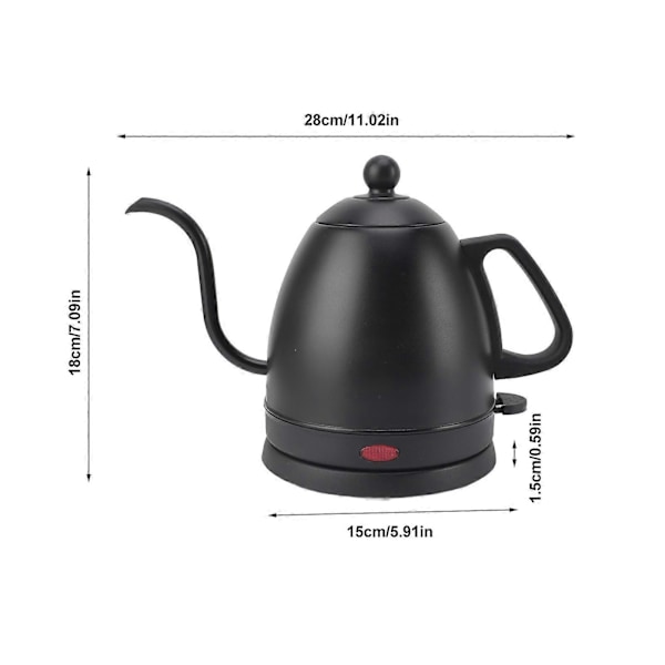 Elektrisk Kjele med Svanenhals 800ml 1000W Rask Oppvarming Rustfritt Stål 304 for Hjem Te Kaffe